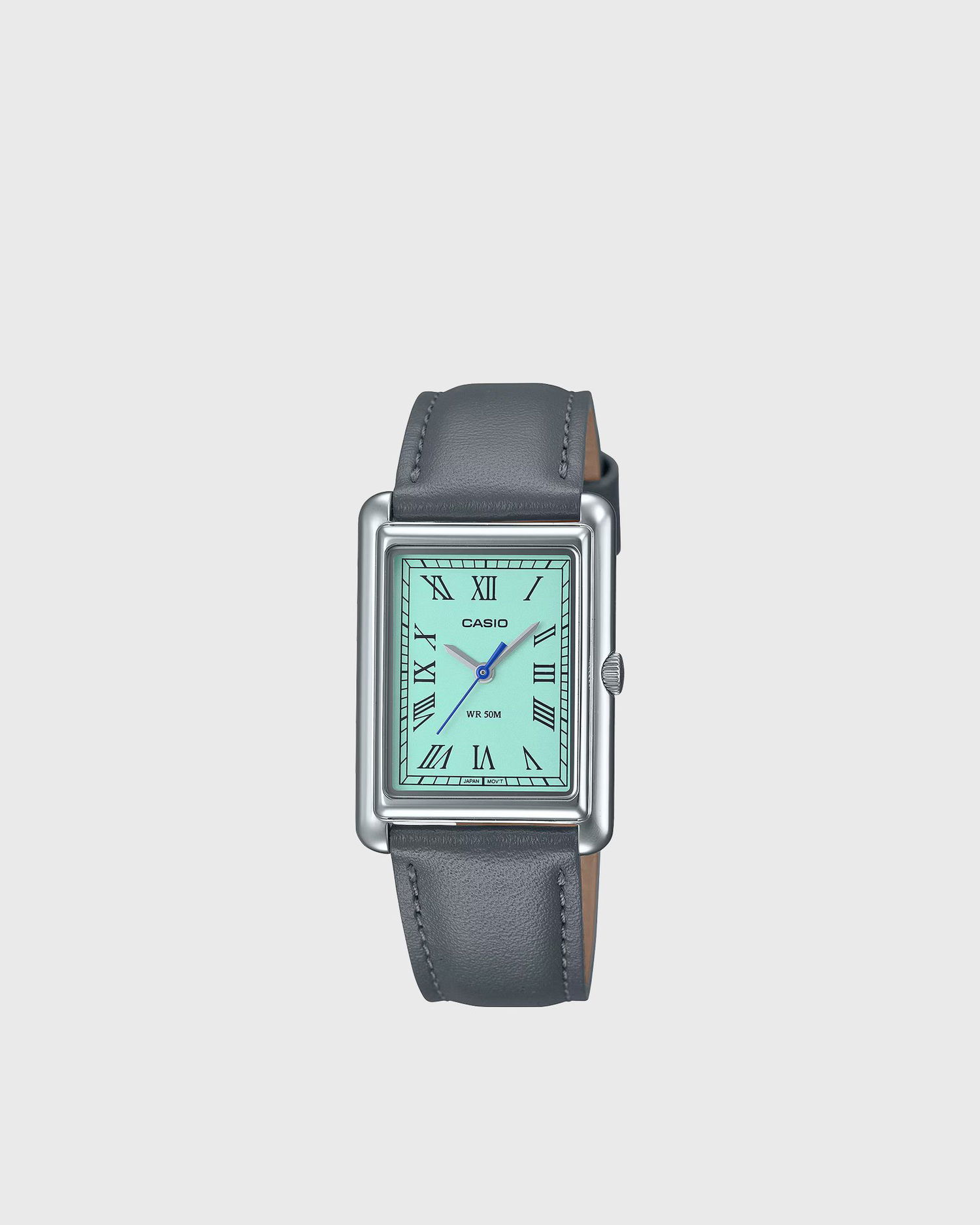 Годинник CASIO TIMELESS COLLECTION Rectangular Roman Numerals Analog Watch with Leather Strap Сірий | LTP-B165L-2BVEF, 1