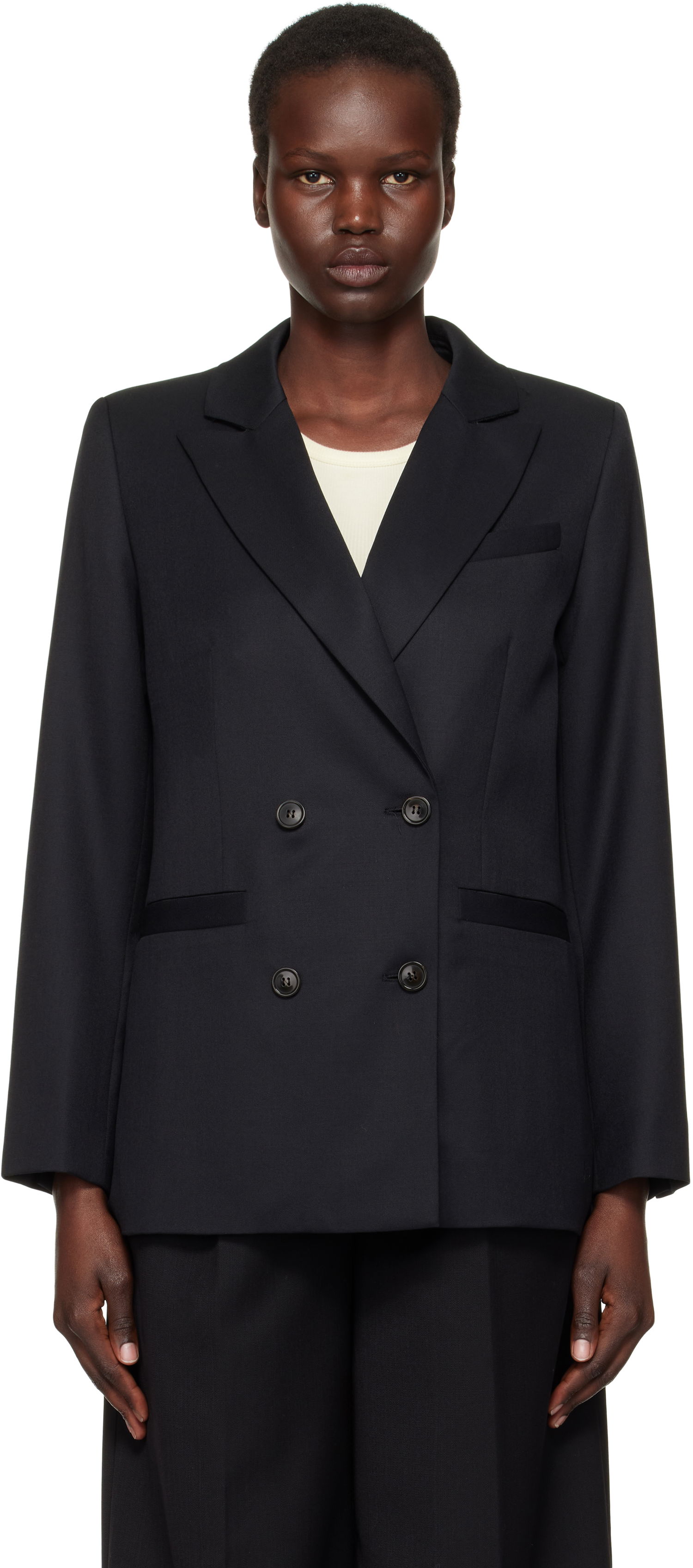 Пальто A.P.C. A.P.C. Lucy Double-Breasted Blazer чорний | WOAPO-F03212, 0