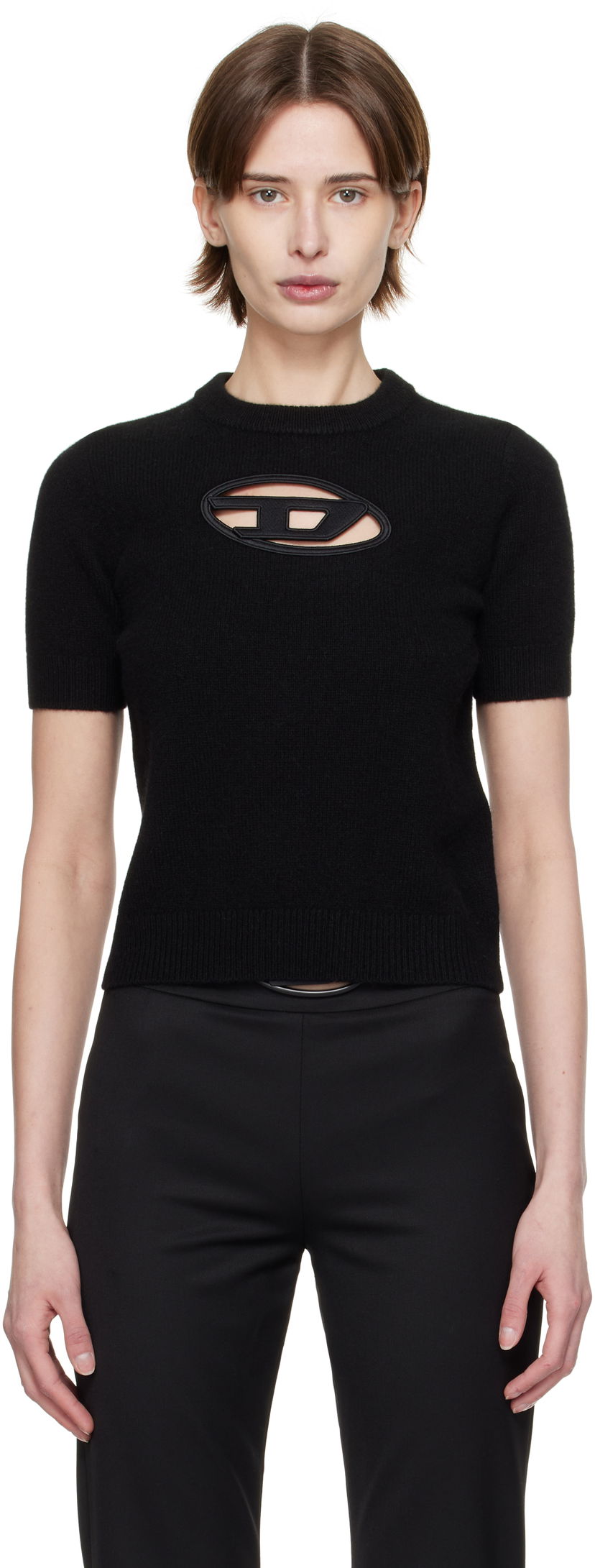Cветр Diesel M-Argarin-Ss Short Sleeve Sweater чорний | A17504 0KCAE
