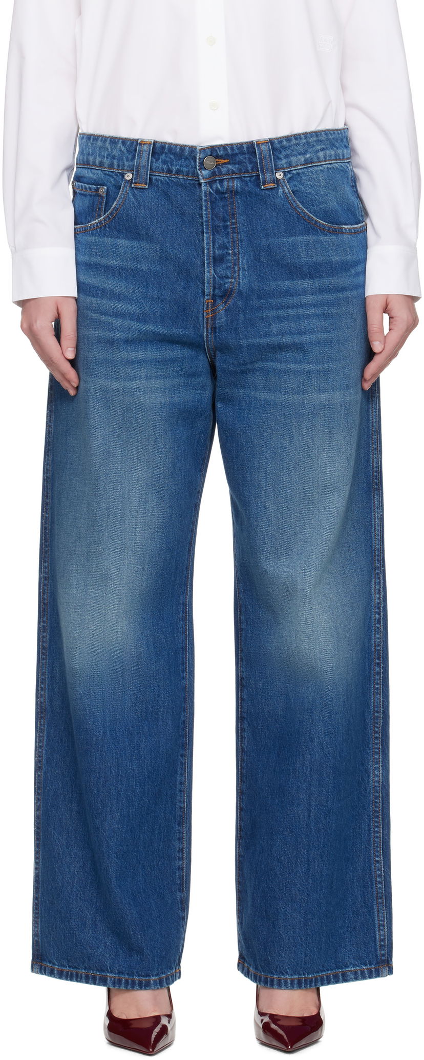 Джинси Khaite KHAITE Winslow Wide-Leg Jeans Синій | 1164917021