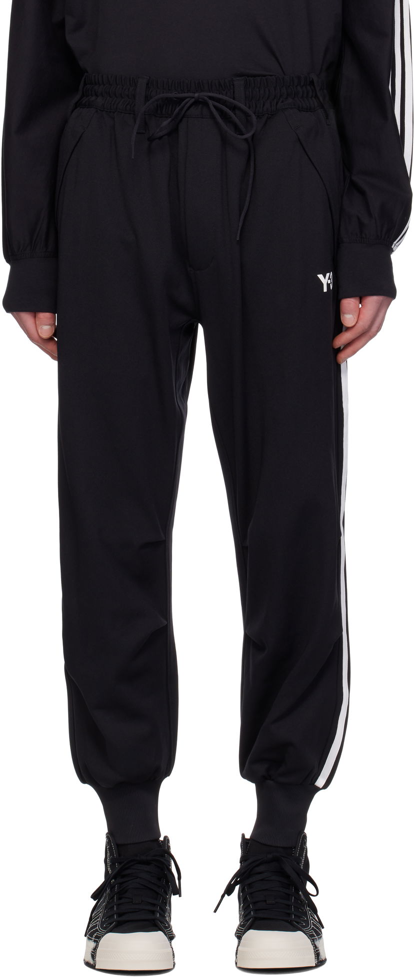 Спортивні штани Y-3 Y-3 3 Stripes Cuff Sweatpants чорний | JN7034