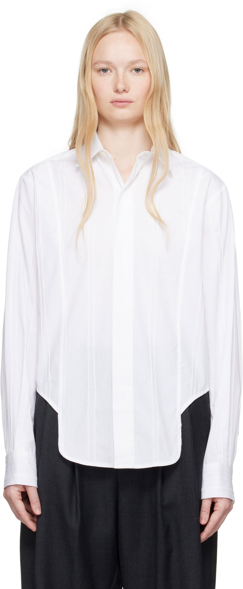 Сорочка ADER ERROR ADER error Product. 54 Pleated Shirt білий | BO01SSSH0103WH