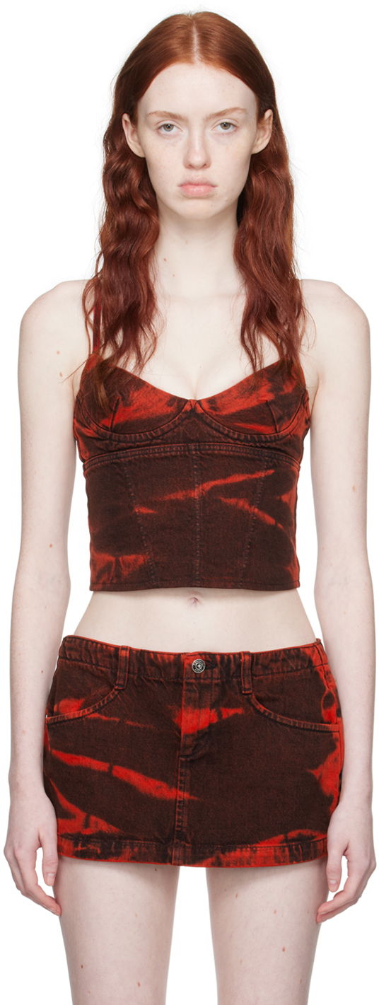 Спідниця Miaou Miaou Kiko Denim Tank Top Червоний | 7075RWDRED