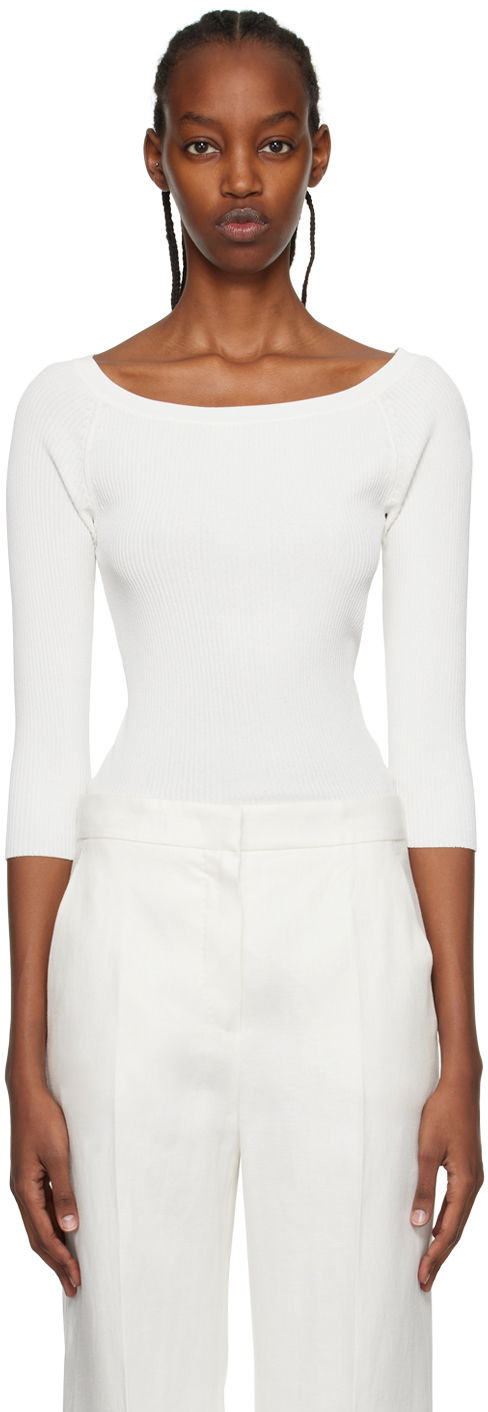 Безрукавка Max Mara Max Mara Saturno Long Sleeve T-Shirt білий | 2313610632600 MM12121