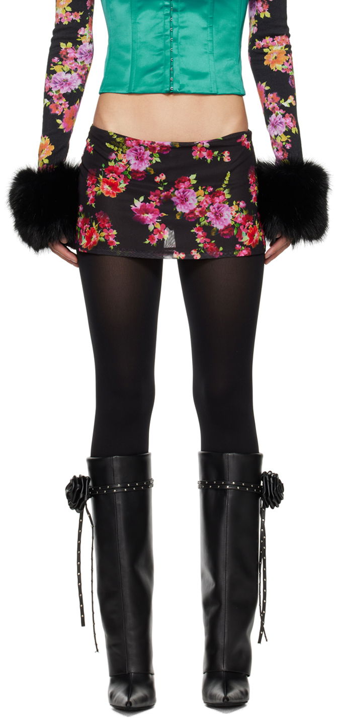 Спідниця GUIZIO Guizio Floral Print Mini Skirt чорний | R24318K027