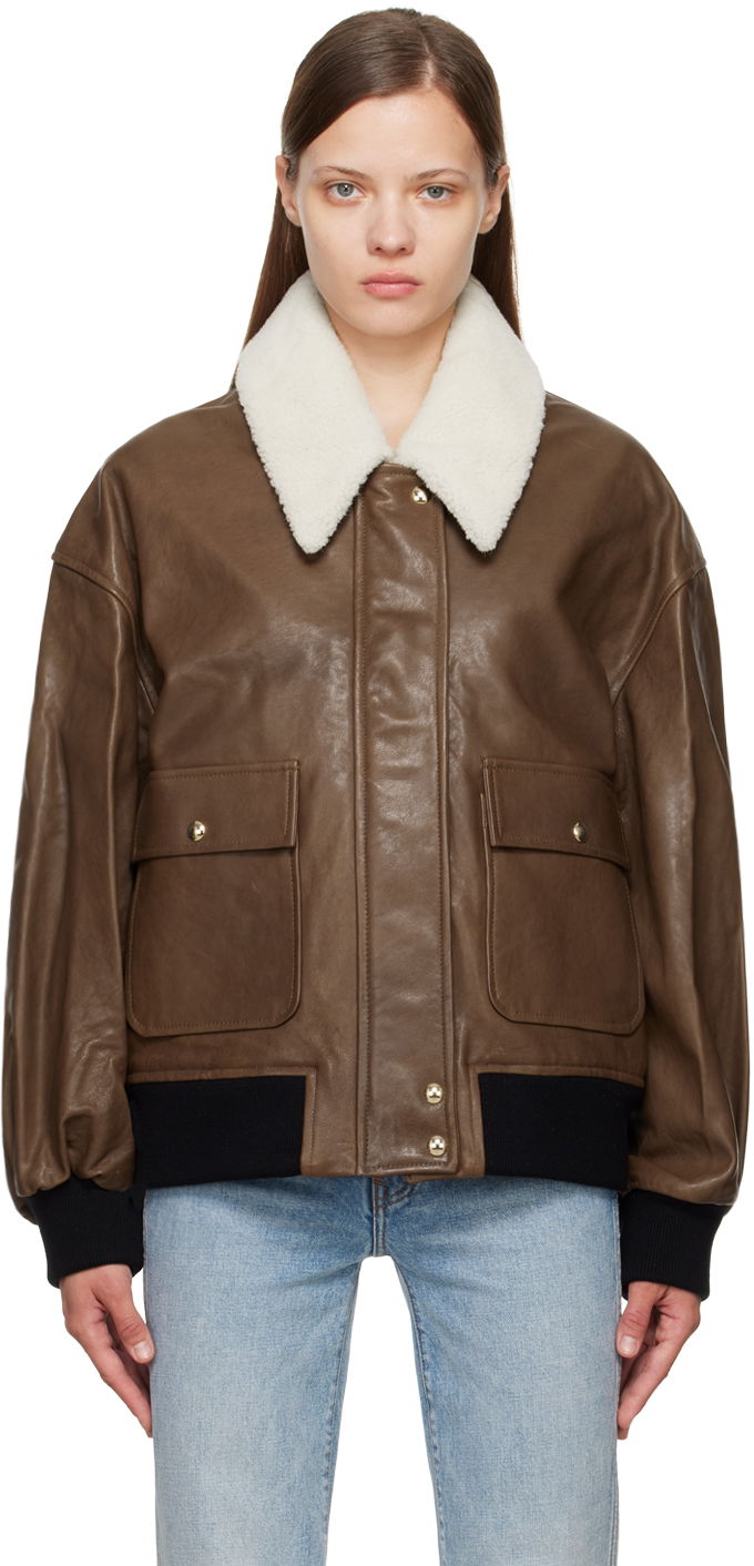 Куртка Khaite Brown 'The Shellar' Leather Jacket Коричневий | 6075729