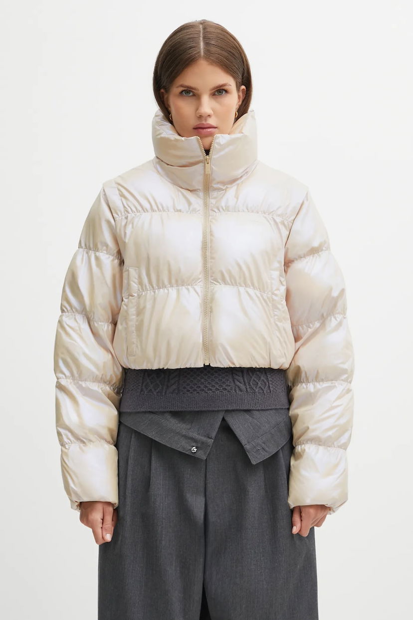 Пуховик adidas Originals adidas Originals Ess Glossy Oversized Puffer Jacket бежевий | JX2985
