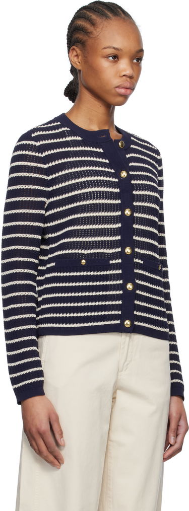 Cветр rag & bone rag & bone Viola Stripe Cardigan темно-синій | WAS24S042TG42, 1