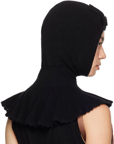 Капелюх SHUSHU/TONG SHUSHU/TONG Knit Cape Balaclava with Bow чорний | MWDDAC01 RTI068, 2