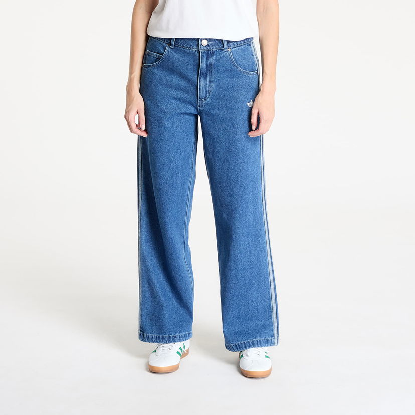 Джинси adidas Originals Adicolor Denim 3 Stripes Wide-Leg Track Pants Синій | JD2574