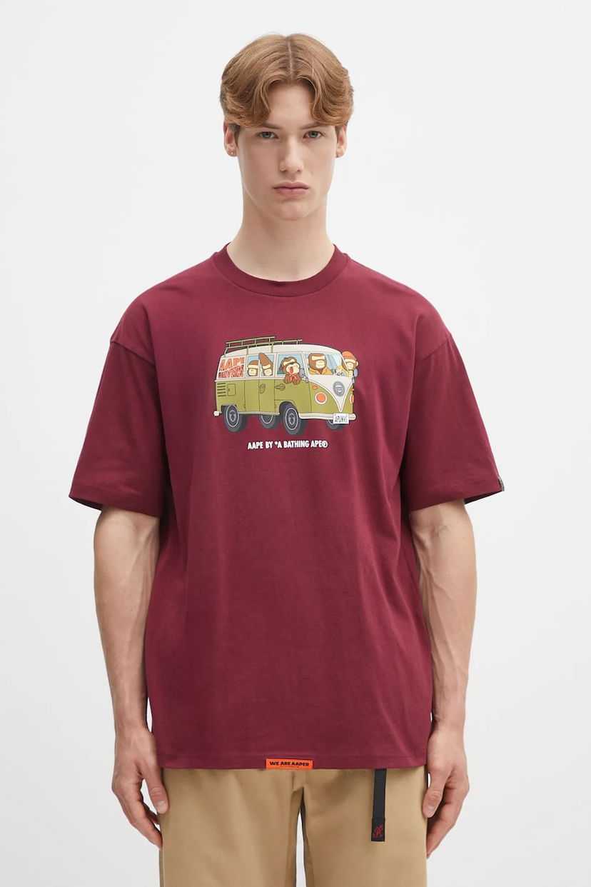 Футболка AAPE by A Bathing Ape AAPE Theme Aaper Printed T-Shirt Бордовий | AAPTEM1617XXO