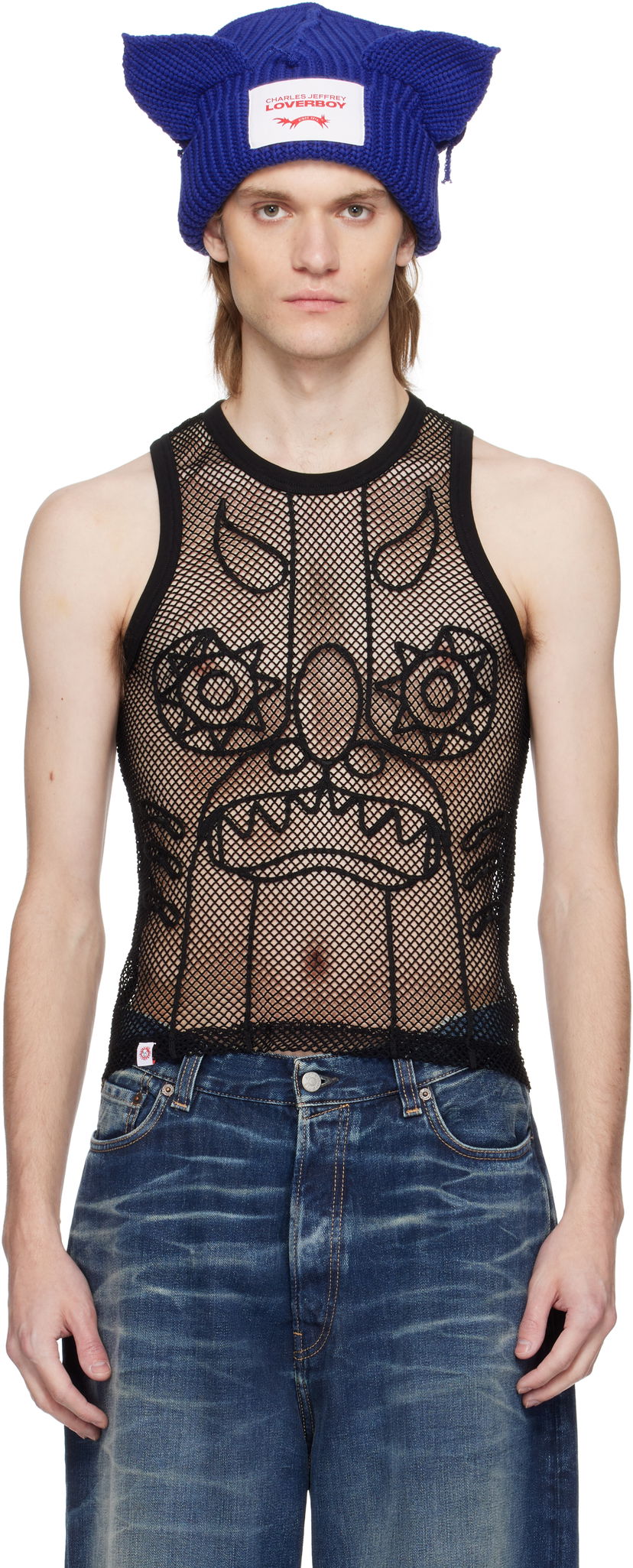 Безрукавка Charles Jeffrey Loverboy Charles Jeffrey LOVERBOY Graphic Net Tank Top чорний | 54080301