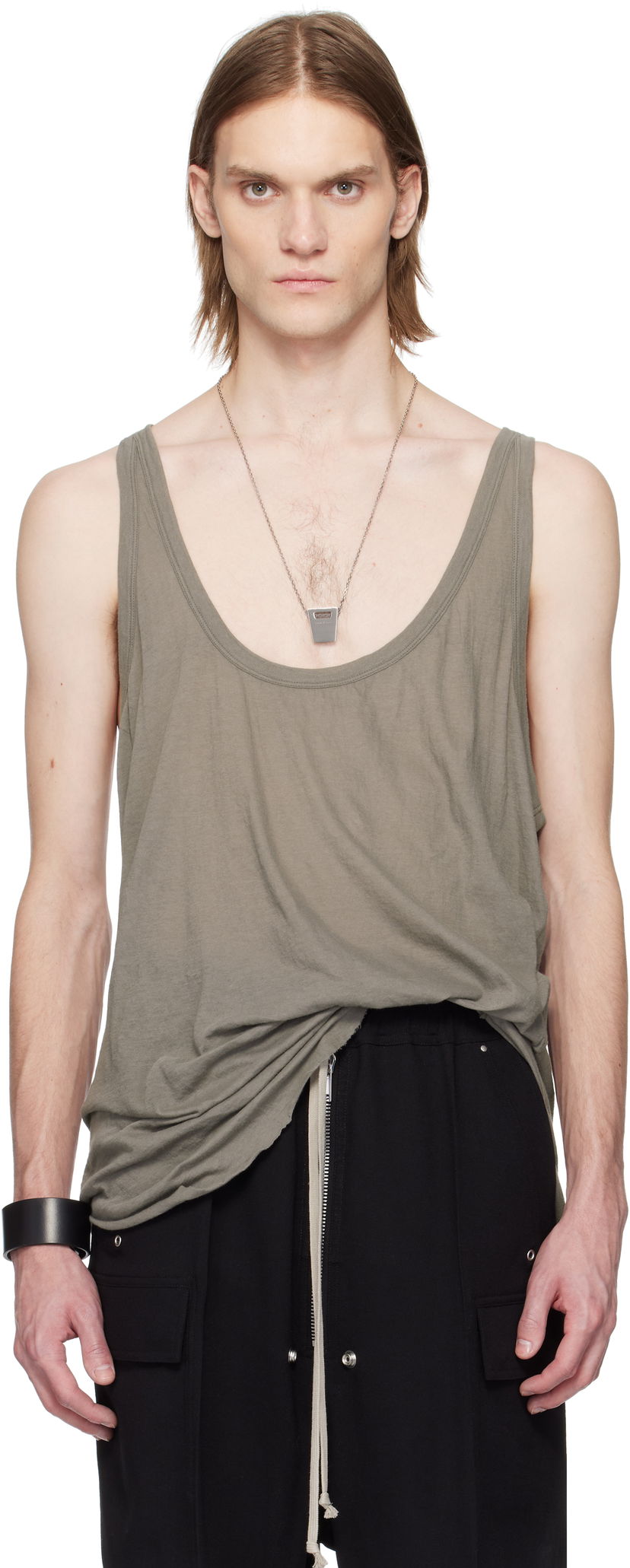Безрукавка Rick Owens Rick Owens Hollywood Low Cut Tank Top Зелений | RR01E5101 UC