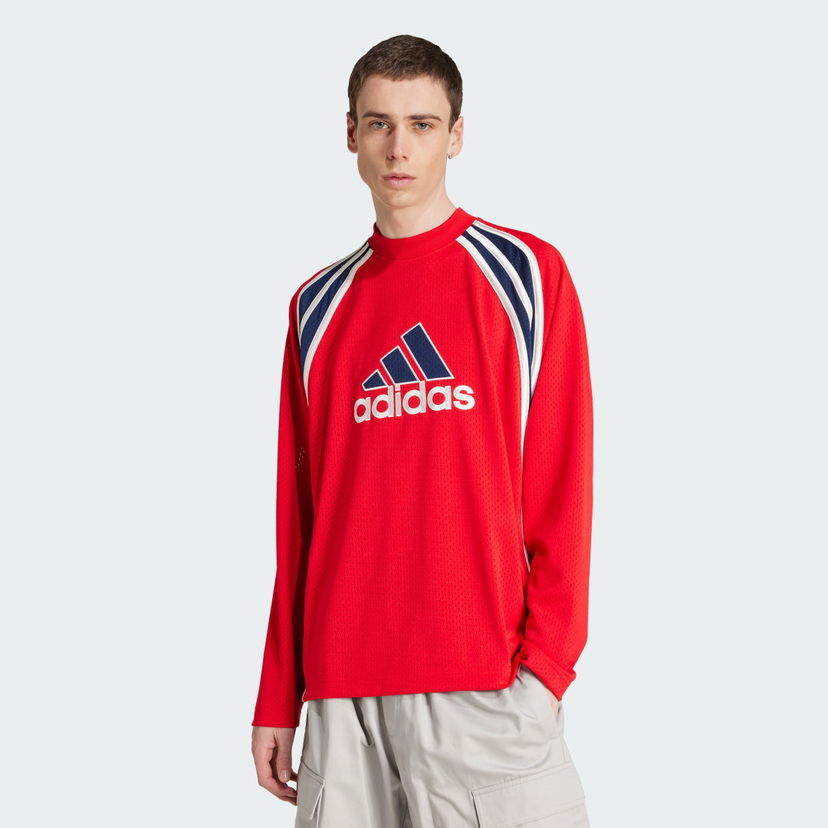 Світшоти adidas Performance Mesh Long Sleeve Warm Up Top Червоний | JD5376