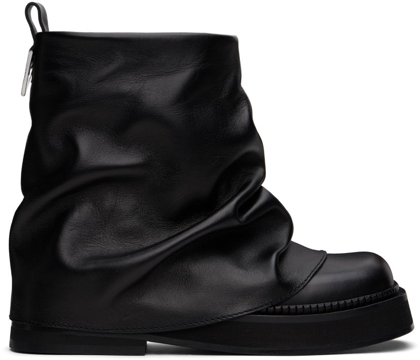 Пальто The Attico Attico Mini Robin Slouch Leather Boots чорний | 247WS832 L019
