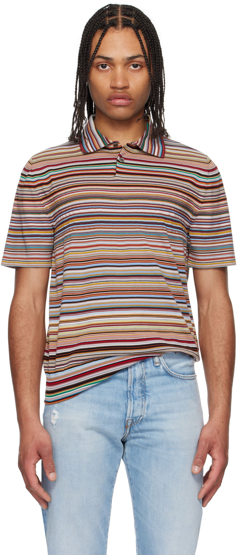 Сорочка поло Paul Smith Paul Smith Signature Stripe Knitted Polo Різнокольоровий | M1R-270Y-P02682