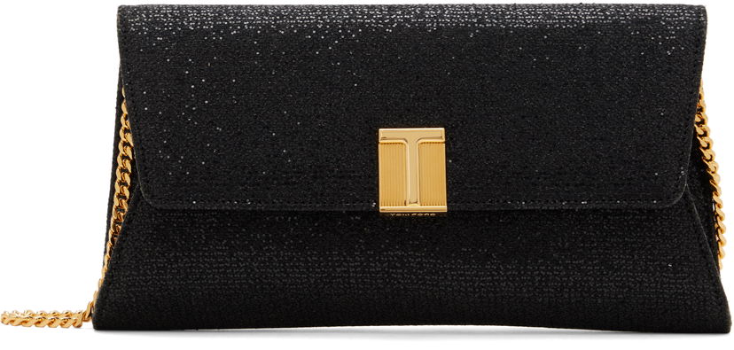 Сумка Tom Ford Glitter Textured Fabric Bag With Chain Strap чорний | L1736-TSY053X