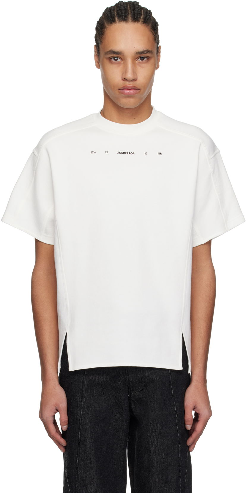 Футболка ADER ERROR ADER error 0103 Split Hem T-Shirt білий | BO01SSTS0103OW