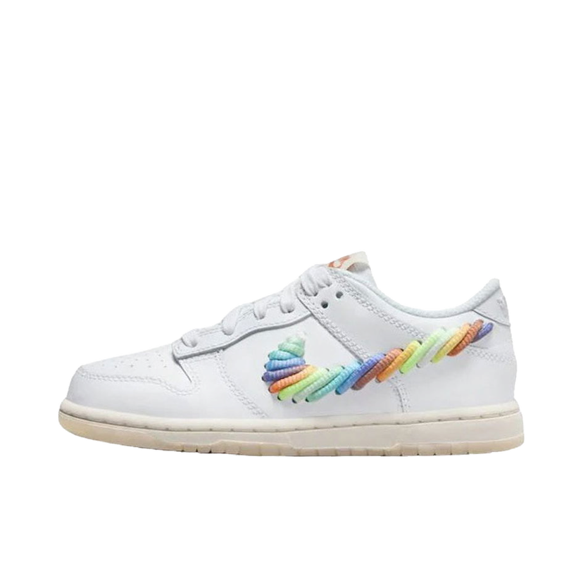 Кросівки та взуття Nike Dunk Low SE Rainbow Lace Swoosh (PS) білий | FN4862-100
