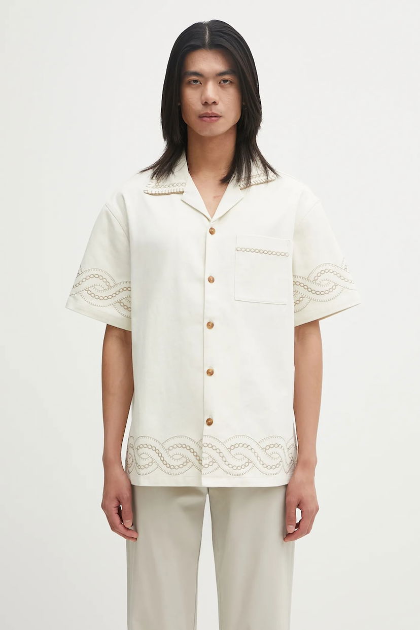 Сорочка Drôle de Monsieur Drôle de Monsieur La Chemise BrodEe Tresses Embroidered Shirt білий | H.SH227.CO215