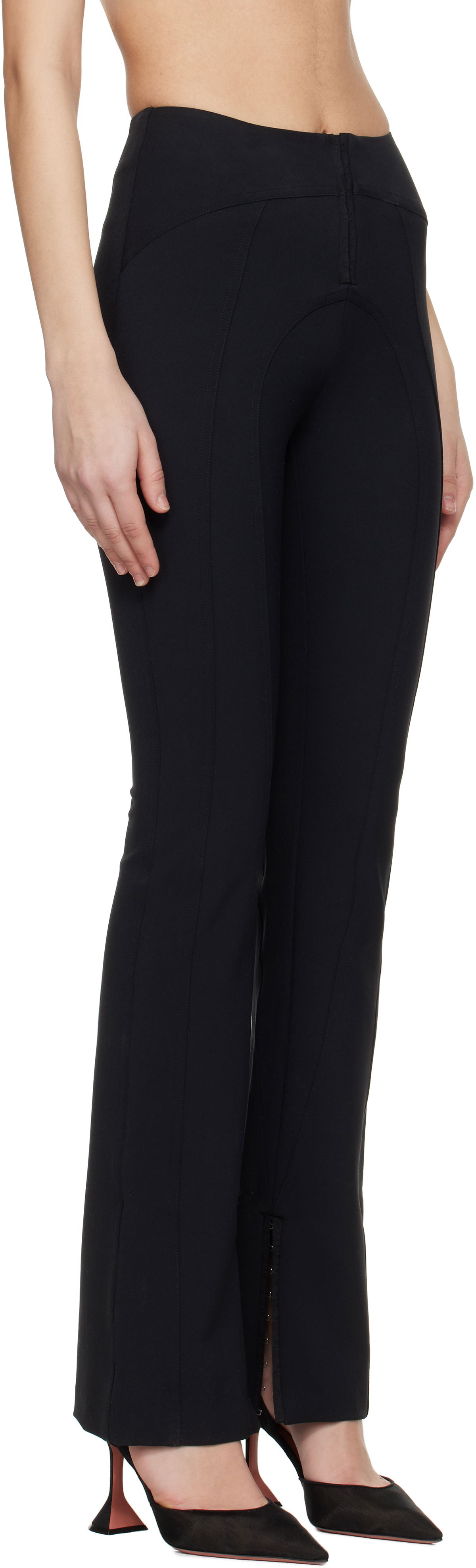 Штани GUIZIO Guizio Aurora Hook-Front Flare Trousers чорний | F23207W015, 1