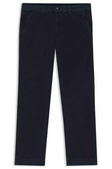 Штани BOSS Stretch Cotton Twill Straight-Fit Trousers темно-синій | 50542911
