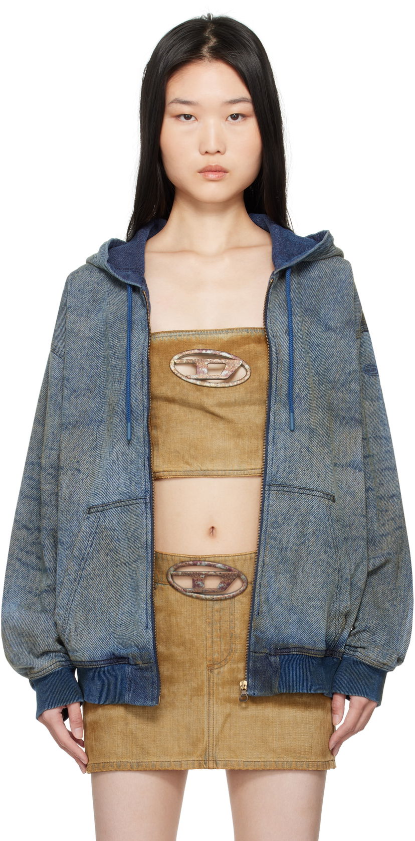 Світшоти Diesel D-Hari-Fsf Denim Hoodie Jacket Синій | A16492 068QE