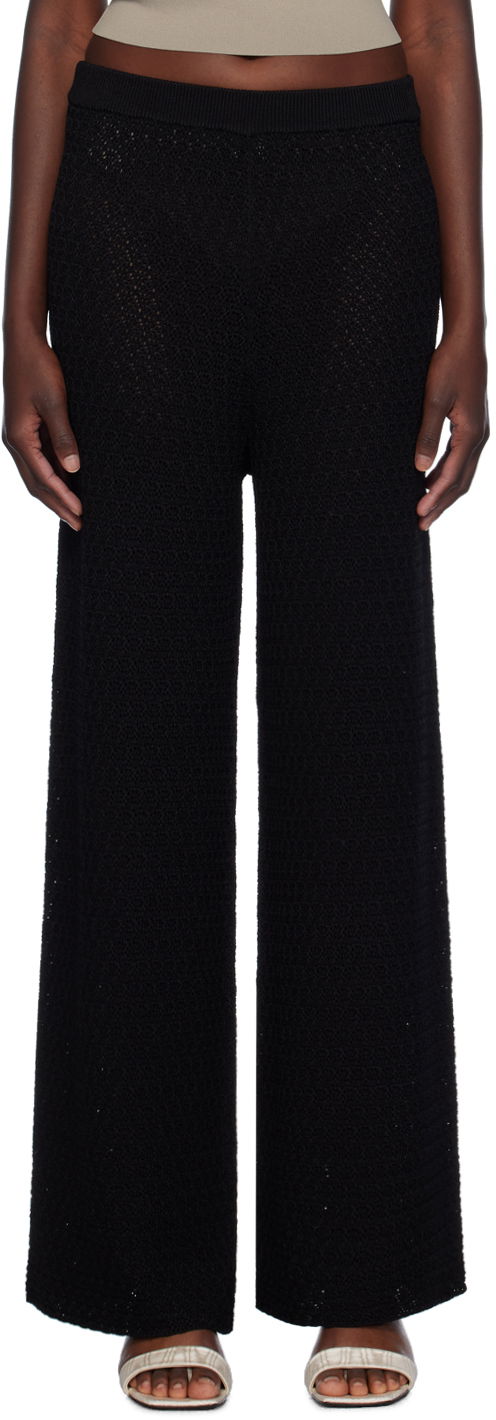 Штани TOTEME Wide-Leg Knit Trousers чорний | 243-WRB0207-YA0040
