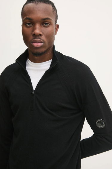 Cветр C.P. Company Lightweight Half-Zip Merino Wool Sweater чорний | 17CMKN193A005528A, 3