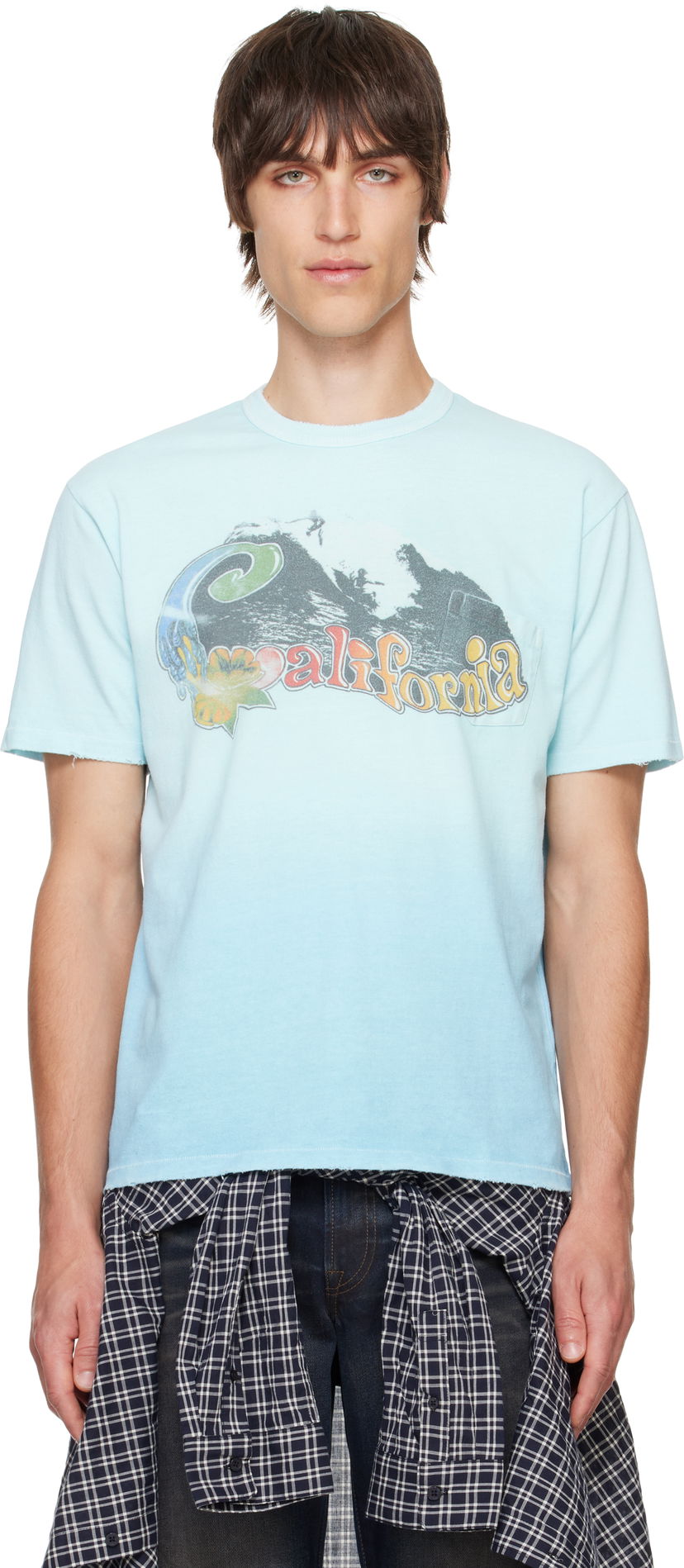 Футболка ERL ERL California Wave Graphic T-Shirt Синій | ERL09T002