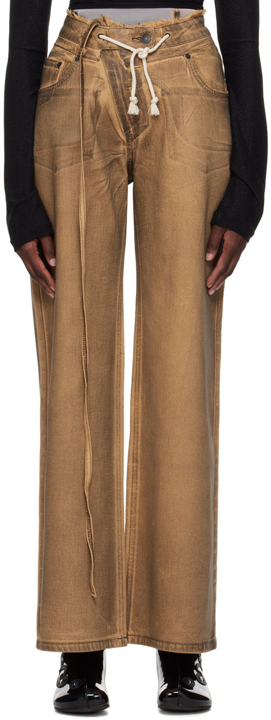 Джинси Ottolinger Ottolinger Exclusive Paperbag-Waist Jeans Коричневий | 1702808