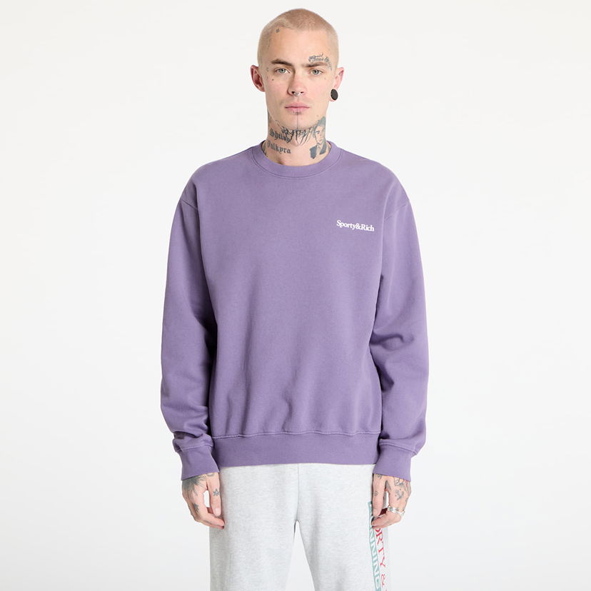 Cветр Sporty & Rich Sporty & Rich Health Is Wealth Crewneck Sweatshirt Фіолетовий | ST071514300PU09