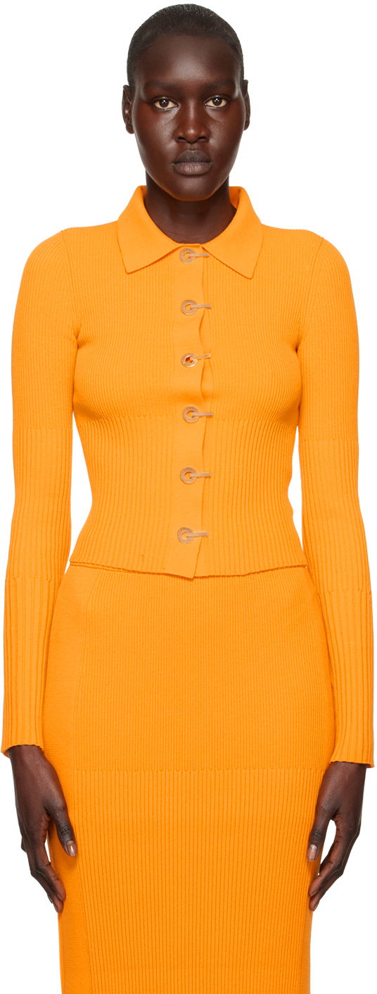 Cветр Dion Lee Gradient Rib Long Sleeve Cardigan Помаранчевий | A7663R23