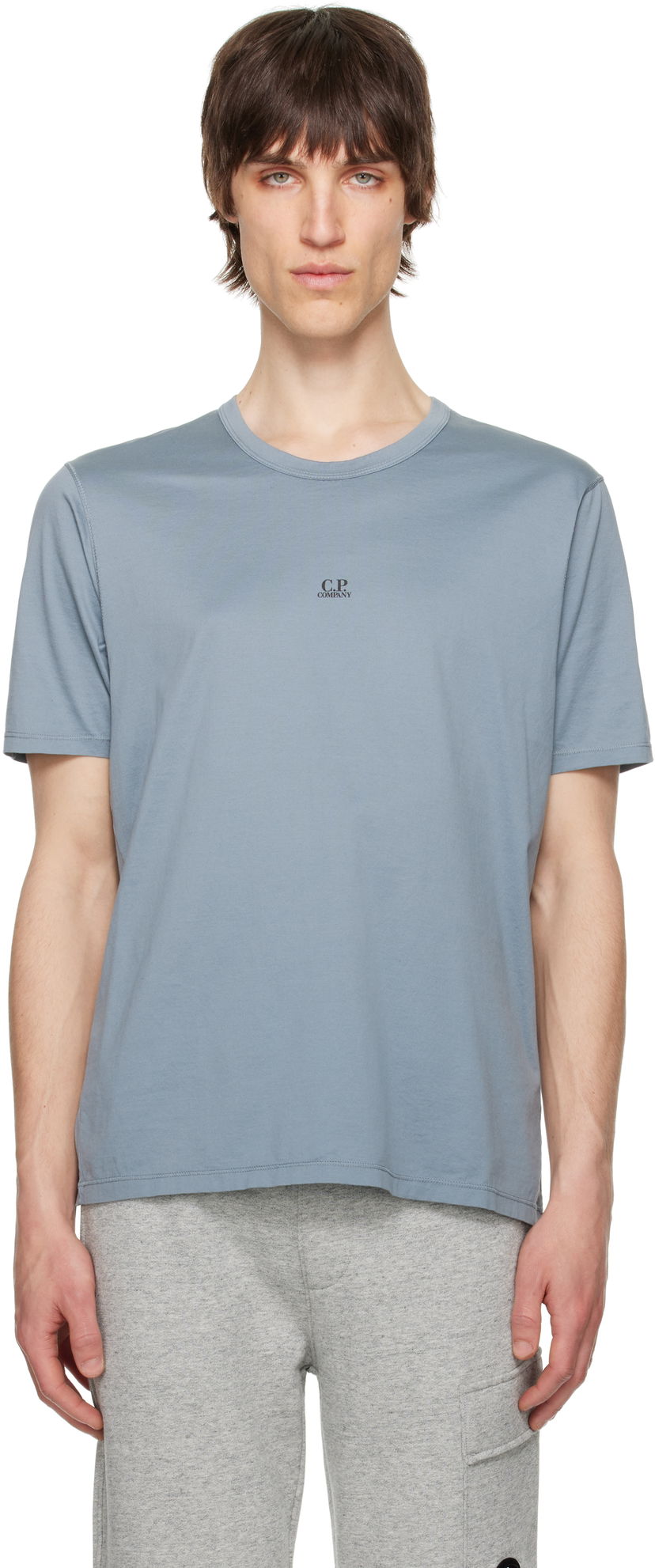 Футболка C.P. Company C.P. Company Mercerized Jersey Logo T-Shirt Синій | 18CMTS088A-006374G