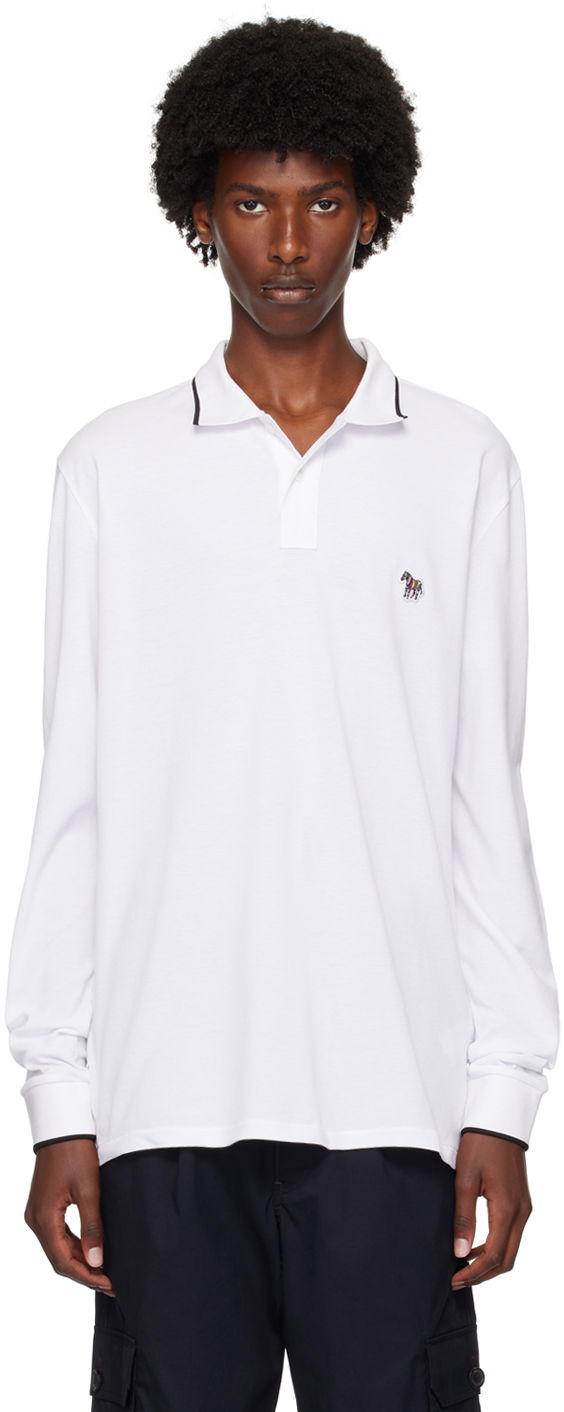 Сорочка поло Paul Smith PS Paul Smith Zebra Long Sleeve Polo білий | M2R-142MZ-N21580-01