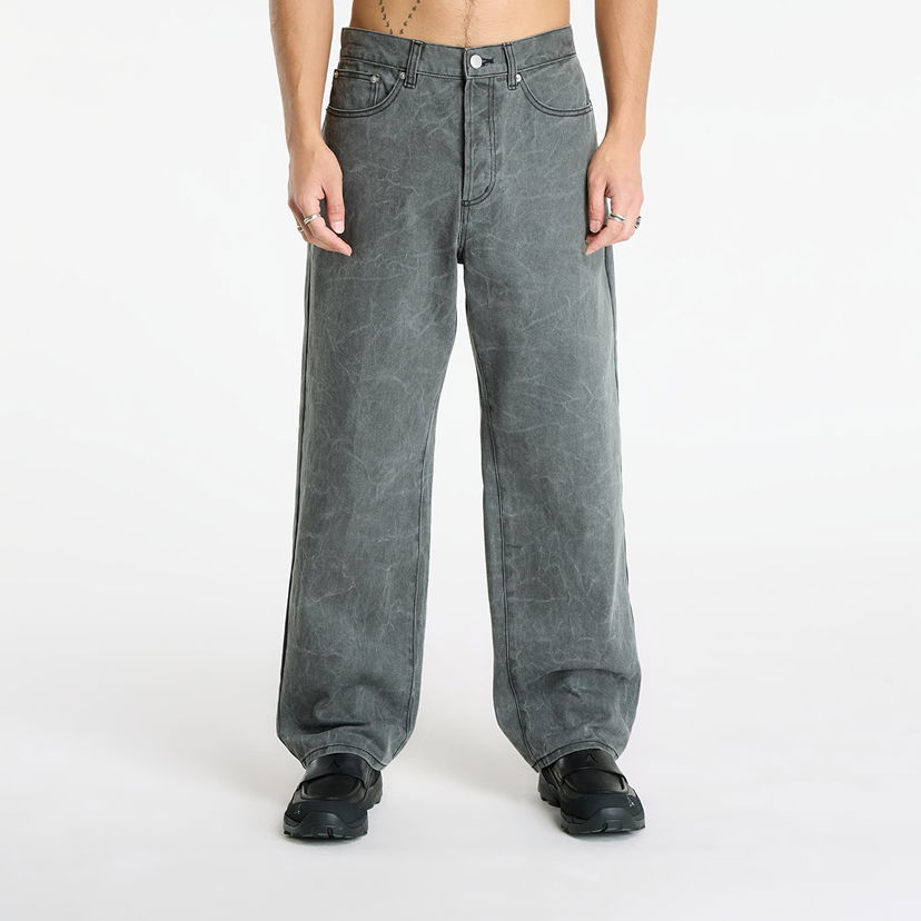 Штани OBEY Classic Wrinkle Baggy Denim Black Wrinkle Wash Сірий | 142010111-BWA