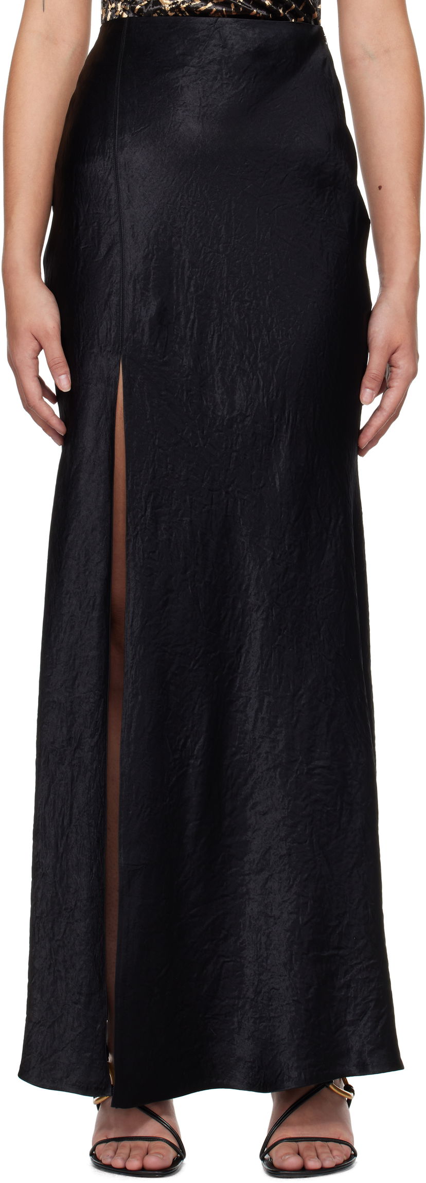 Спідниця Nanushka Nanushka Harlow Maxi Slit Skirt чорний | NW24FWSK34300