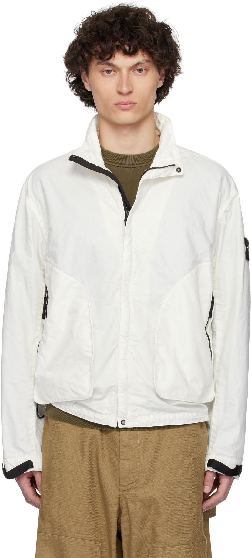 Вітровка Stone Island Stone Island Organic Look Nylon Panama-TC Jacket білий | K1S15 4100067 S0069
