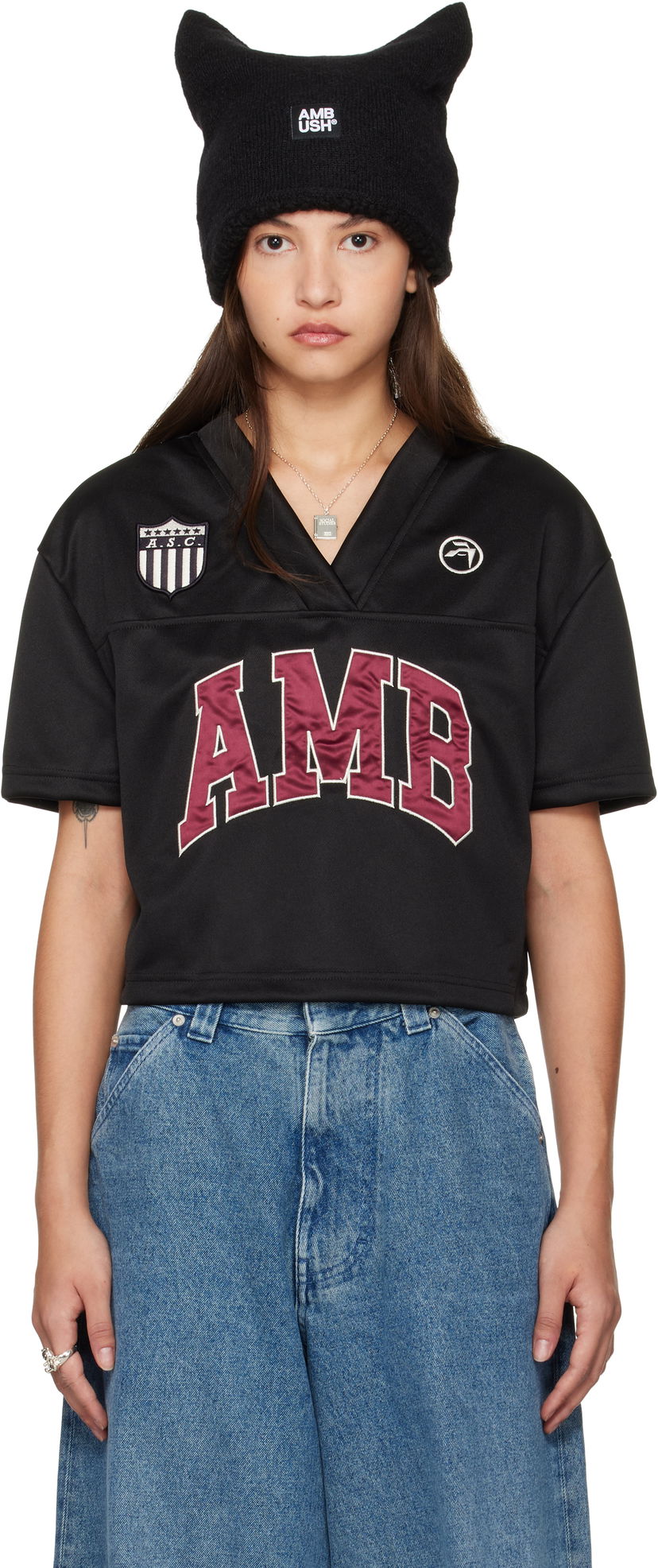 Кроп-топи Ambush Crop T-Shirt чорний | BWBD002F24JER0011028