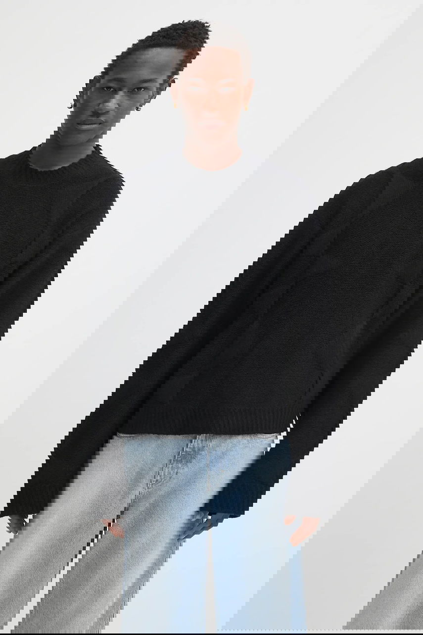 Cветр HELIOT EMIL Textured Knit Crewneck Sweater чорний | PREAW25.M.07.063.BLK01., 0