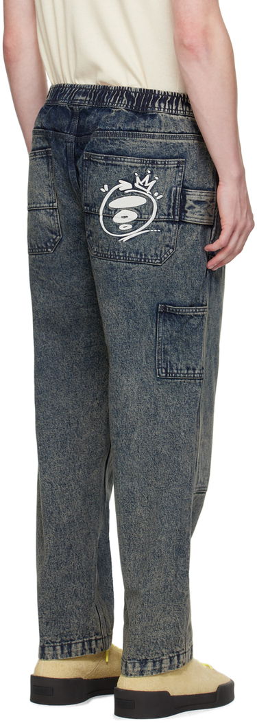 Штани карго AAPE by A Bathing Ape AAPE by A Bathing Ape Embroidered-Logo Carpenter Jeans Синій | AAPPTMA682XXMBKC, 2