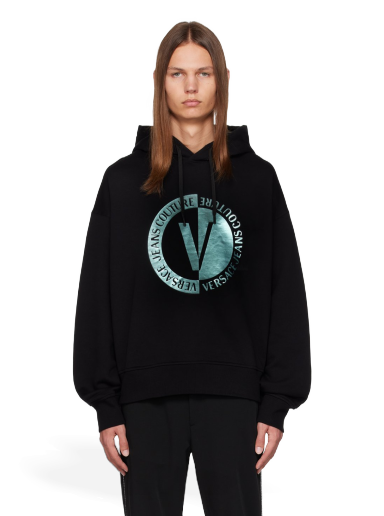 Світшоти Versace Jeans Couture V-Emblem Hoodie чорний | E75GAIF05_ECF03F