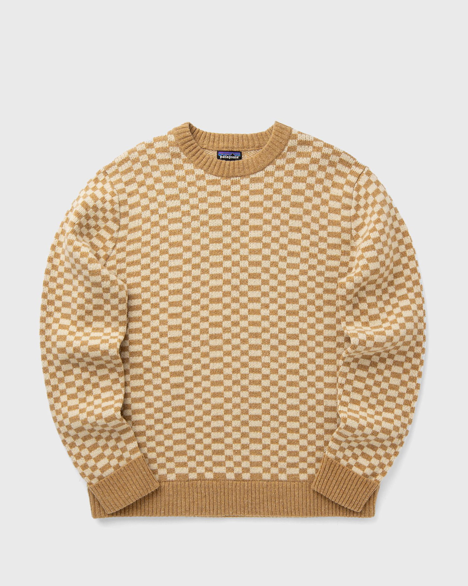 Cветр Patagonia Recycled Wool-Blend Checkered Sweater бежевий | 50655-FTGO, 1