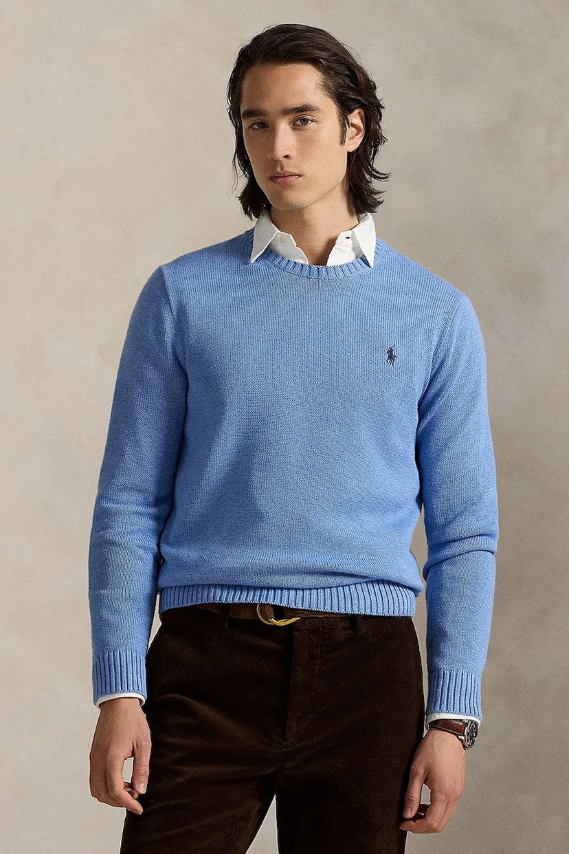 Cветр Polo by Ralph Lauren Polo Ralph Lauren Cotton Crewneck Sweater Синій | 710810846