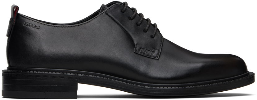 Кросівки та взуття BOSS Hugo Logo Detail Leather Derbys чорний | 50552580
