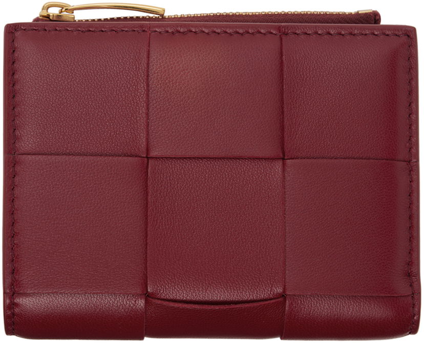 Гаманець Bottega Veneta Small Cassette Bi-Fold Zip Wallet Червоний | 742698 VCQC9