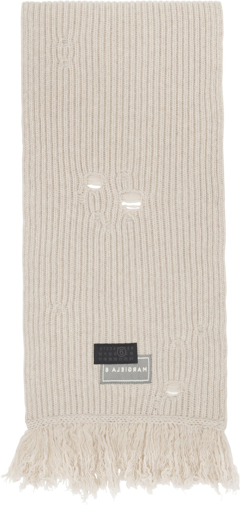 Шарф Maison Margiela MM6 Maison Margiela Wool Distressed Fringed Scarf бежевий | S52TE0056 M13138