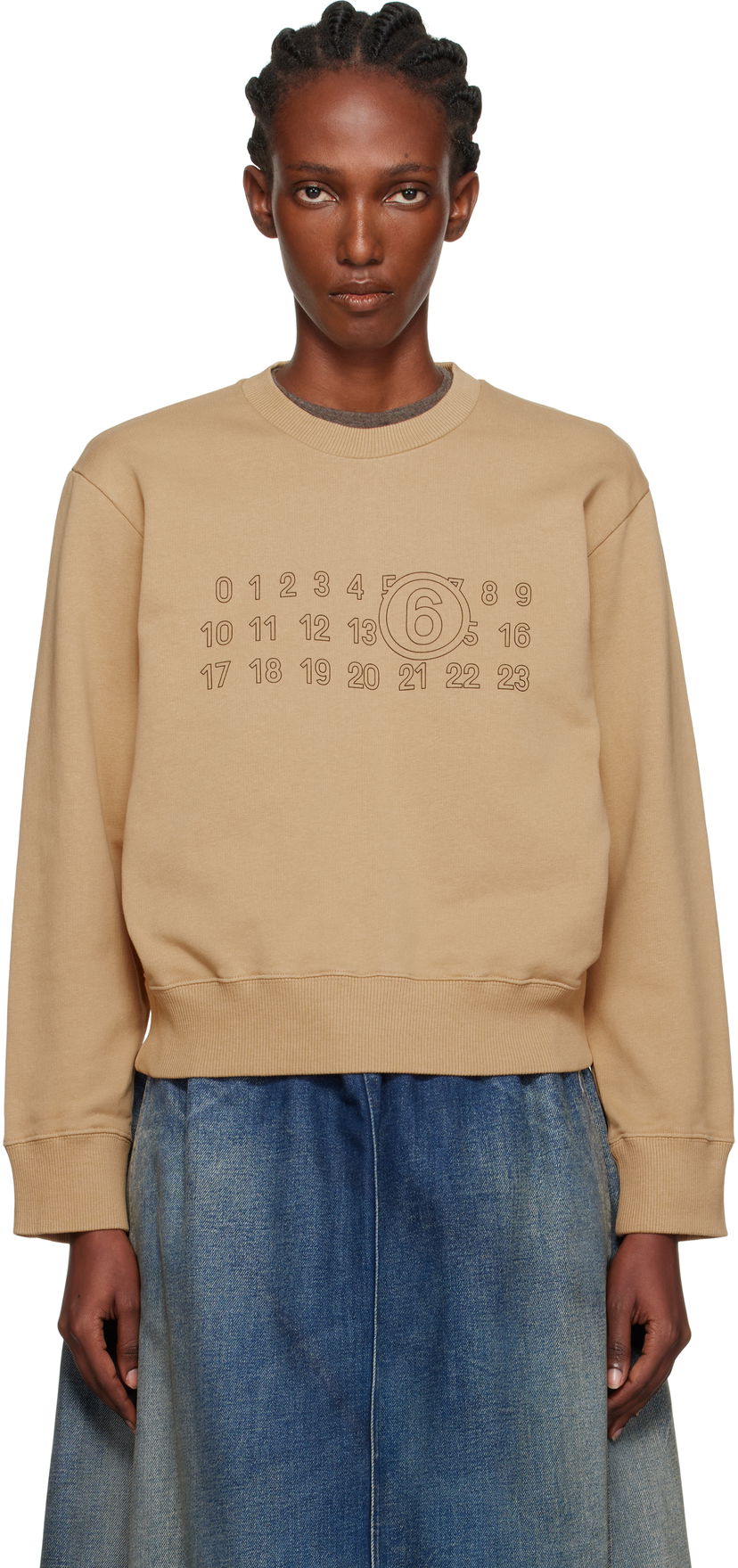 Світшоти Maison Margiela MM6 Maison Margiela Printed-Logo Sweatshirt бежевий | S52GU0248 M25025
