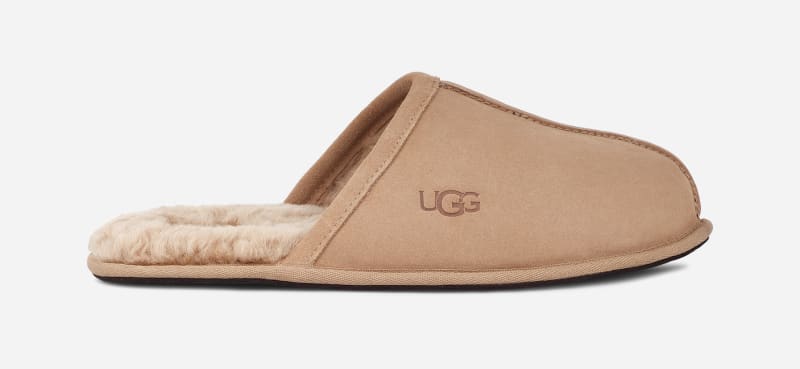 Кросівки та взуття UGG ® Scuff Slipper for Men in Tan, Size 7, Leather бежевий | 1101111-SAN