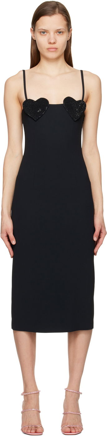 плаття Blumarine Midi Dress With Sequin Hearts чорний | P322A316A